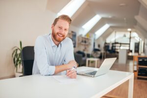 Portrait of an exotic ginger businessman.